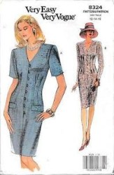8324 EZ VOGUE TAPER SS- LS TUCK BUTTON DRESS LENGTHS PATTERN 6-10